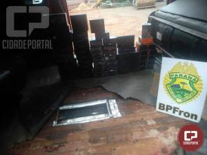BPFRON apreende van com fundo falso carregada com contrabando em Foz do Iguau