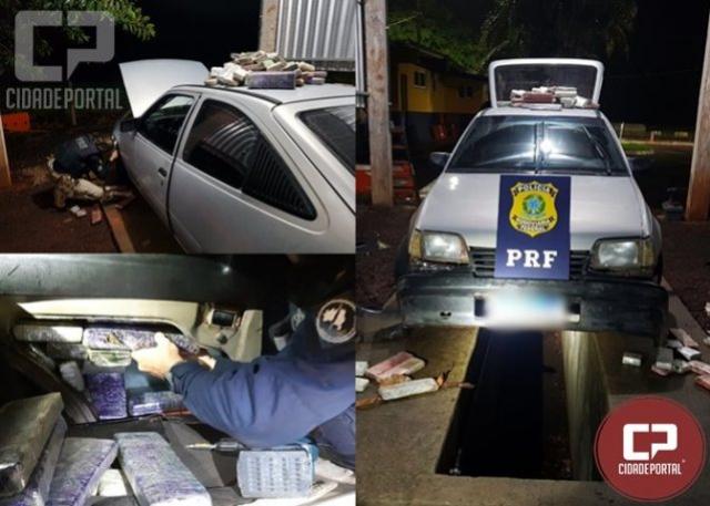 PRF encontra maconha em fundo falso de automvel em Santa Terezinha de Itaipu
