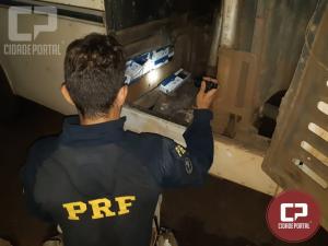 PRF de Cascavel apreende cigarros contrabandeados em fundo falso de nibus Motorhome