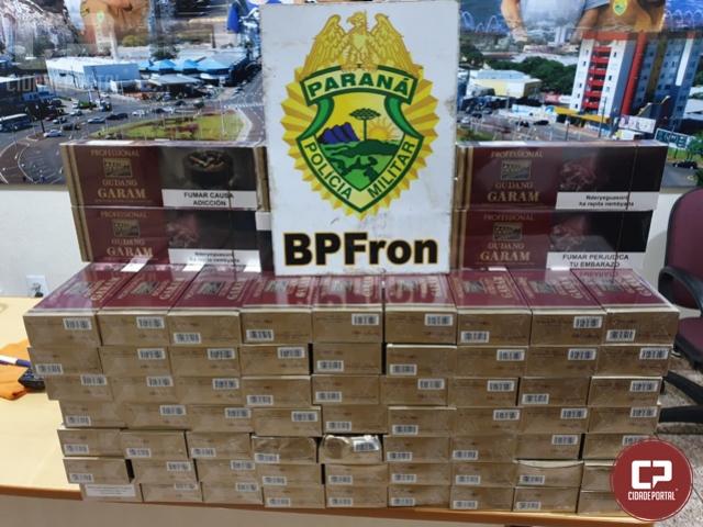BPFron apreende cigarros contrabandeados na rodoviria de Cascavel