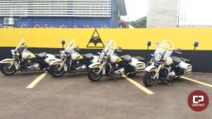 Polcia Rodoviria Estadual da 3 Cia/BPRv recebe quatro motocicletas Harley Davidson