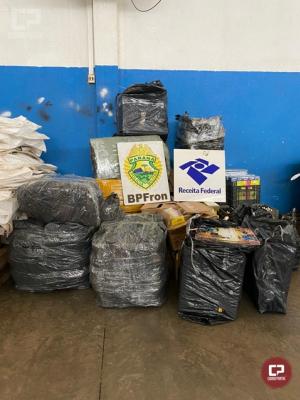 BPFRON e Receita Federal do Brasil apreendem vrios volumes de contrabando em Hotel de Foz do Iguau