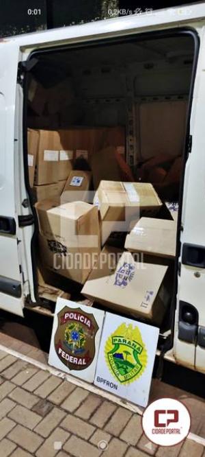 BPFRON e Polícia Federal apreendem cigarros contrabandeados na cidade de Mercedes