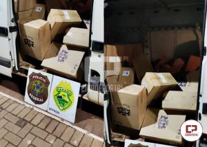 BPFRON e Polícia Federal apreendem cigarros contrabandeados na cidade de Mercedes