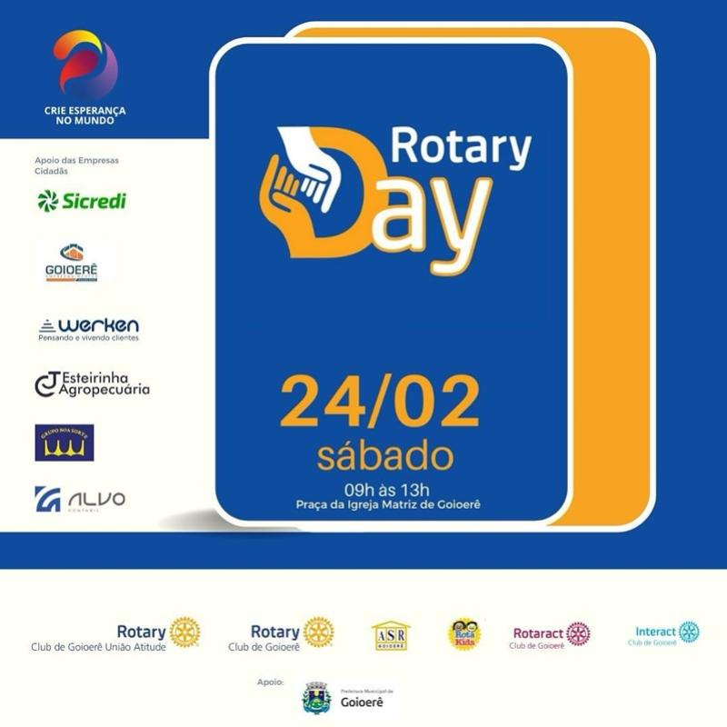 Rotary Day será realizado em Goioerê neste sábado, 24