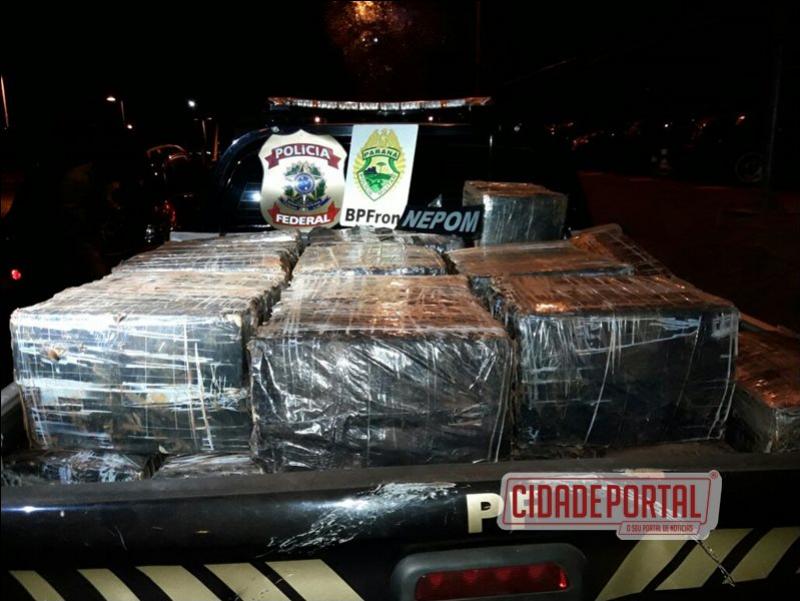 Policiais do BPFRON e policiais federais do NEPOM prenderam 3 pessoas e apreenderam mais de 2 toneladas de maconha