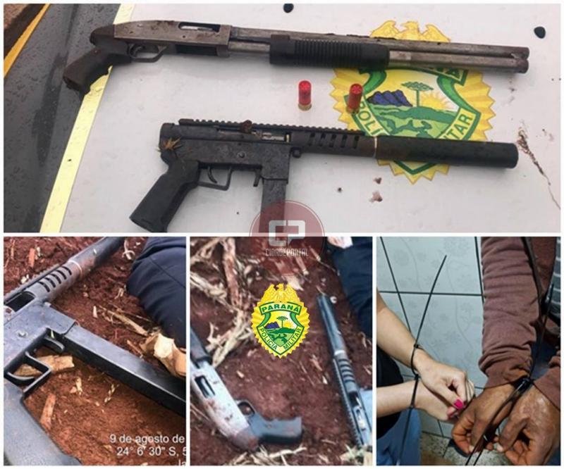 Bandidos fortemente armados rendem família e roubam veículos na comunidade de Guarani em Mambore