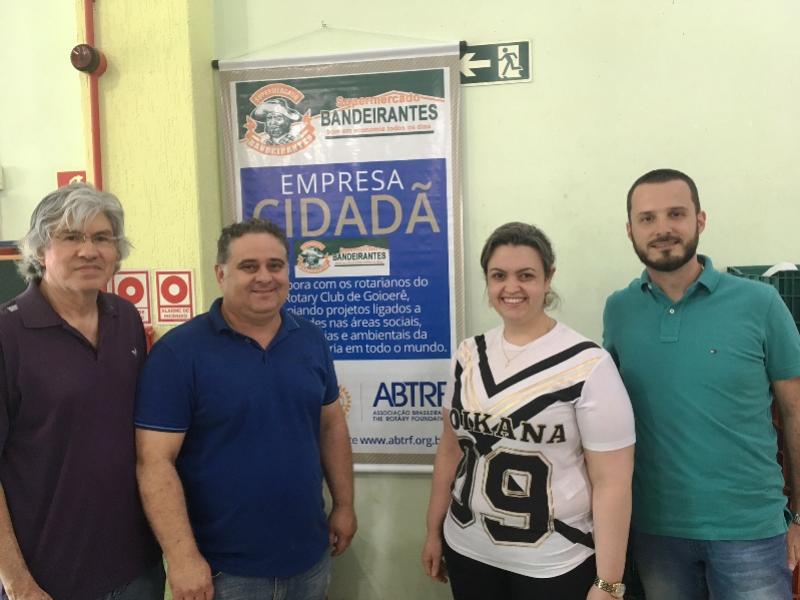 Supermercado Bandeirante passa participar do Grupo de Empresas Cidad do Rotary de Goioer
