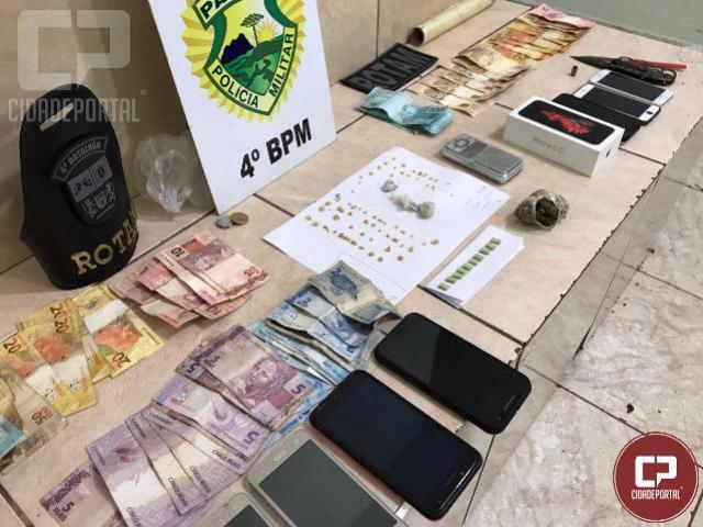 Polcia Militar apreende traficante, droga e dinheiro no conjunto Joo de Barro e Zona Sete em Maring