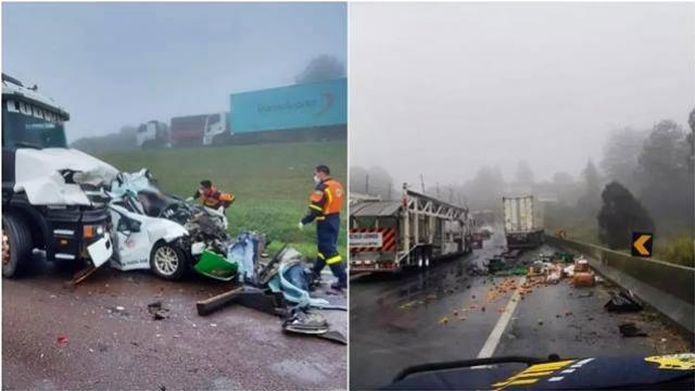TRAGÉDIA - Quatro acidentes seguidos matam pelo menos 3 pessoas na BR-277
