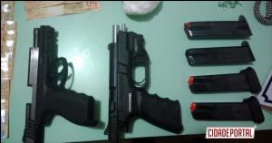 Polícia Militar de Iporã prende uma pessoa com duas pistolas, drogas e dinheiro