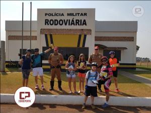 Policiais Rodovirios do Posto de Marechal Cndido Rondon realizam aes em aluso a semana do trnsito na PR-491