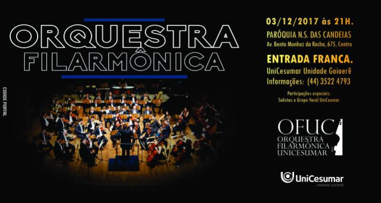 Orquestra Filarmnica Unicesumar vai se apresentar na Igreja Matriz de Goioer neste domingo, 03