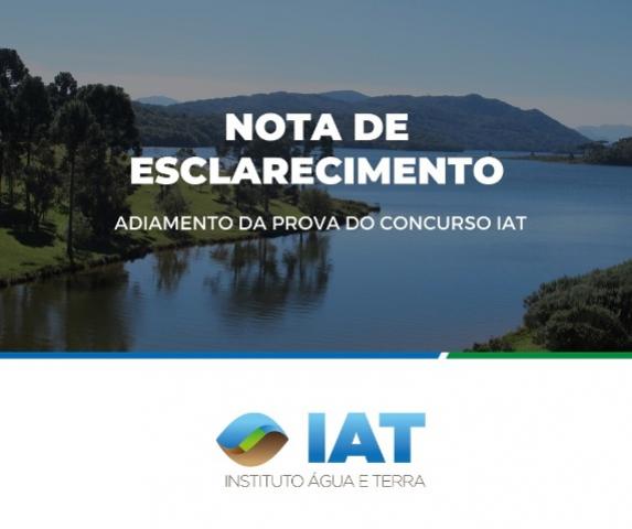 IAT informa que no h previso de uma nova data para realizao das provas de concurso do rgo