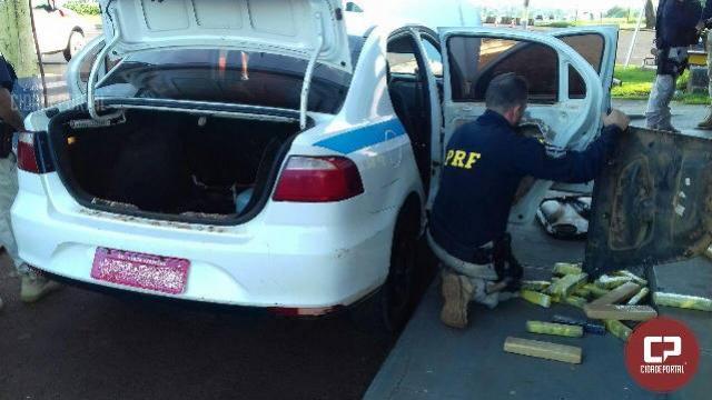 Polcia Rodoviria Federal prende taxista gacho com maconha em fundo falso no Paran