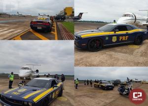 PRF estreia viatura Dodge Challenger durante escolta ministerial em Foz do Iguau