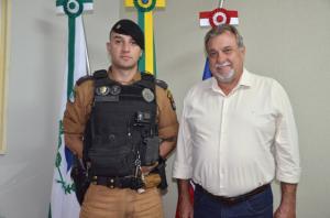 Novo comandante da 2 Companhia da Polcia Militar de Ubirat visitou o prefeito Baco
