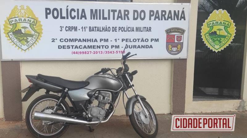 Polícia Militar de Juranda age rápido e recupera motocicleta furtada