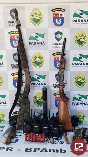 Polcia Ambiental de Umuarama prende caadores por maus tratos em animais e por porte ilegal de arma de fogo