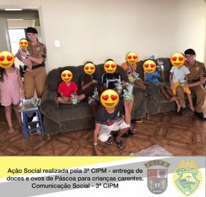 Policiais Militares de Loanda promovem ao social de Pscoa para crianas carentes