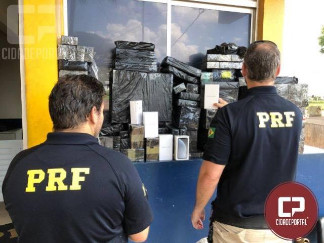 PRF aborda nibus com mais de R$ 1 milho em celulares de ltima gerao
