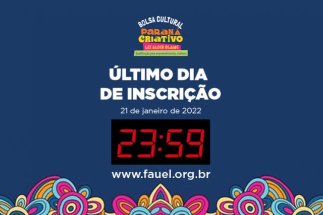 Inscrições para o Bolsa Paraná Criativo encerram nesta sexta-feira, às 23h59