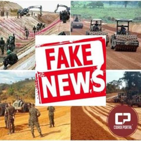 Notícias sobre obras de pavimentação executadas pelo exército são fake news!