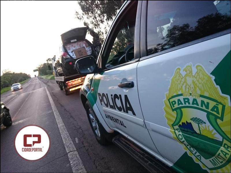 Polcia Ambiental prende duas pessoas com cigarros do Paraguai em Perobal.