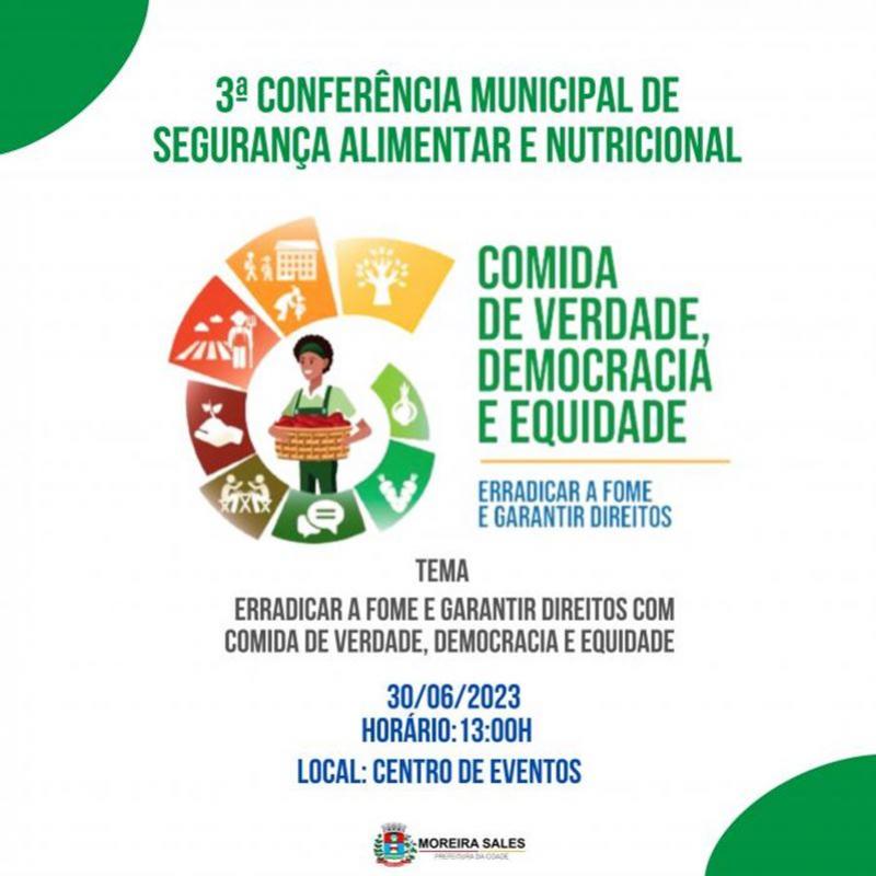 Moreira Sales irá realizar a 3ª Conferência Municipal de Segurança Alimentar nesta sexta-feira, 30
